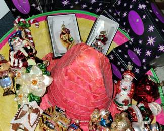 Glass ornaments by Radko and Old World