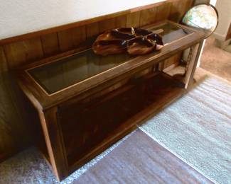 Hallway entry table. World globe.