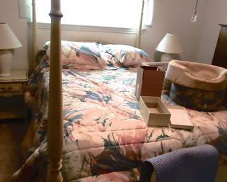 French Provencial poster bed. matching dresser and chest of drawers.