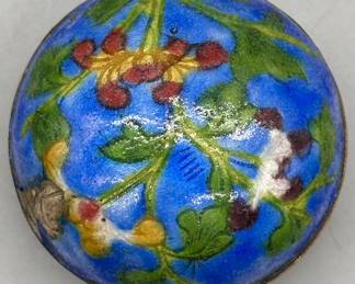 Vintage Chinese Cloisonné Pill / Trinket Box