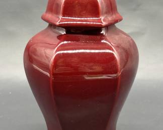 Royal Haeger Red Ceramic Lidded Urn