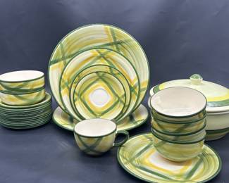 Vintage Partial Dish Set: Gingham by Metlox