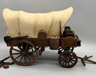 Vintage Handmade Covered Wagon by Y Moreno 