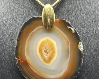 Goldtone Geode 24in Necklace
