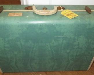 Vintage Samsonite Suitcase Bermuda Green Marble Luggage