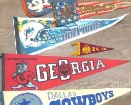Vintage Felt Pennant Sports Wall Flags
