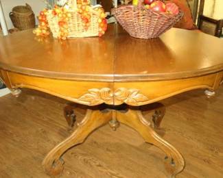 Vintage Carved Rose Dining Table
