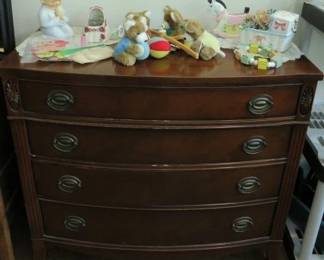 Vintage Drexel Chest of Drawers, Vintage Baby Planters, Bear Crib Mobile