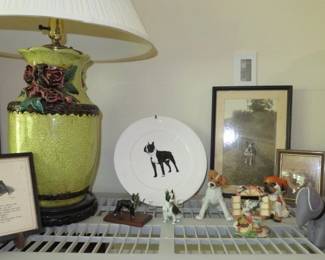 Boston Terrier Plate, Figurines, Old Photograph