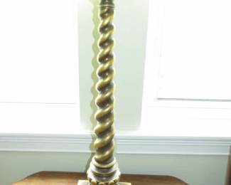 Vintage Twist Brass Candlestick Table Lamp