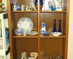 Pair Ethan Allen Heirloom Nutmeg Tall Library Bookcases