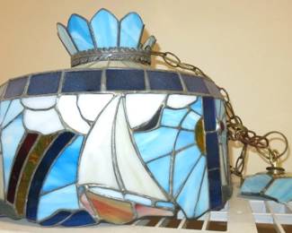 Nautical Boat Design-Stained Glass Hanging Light