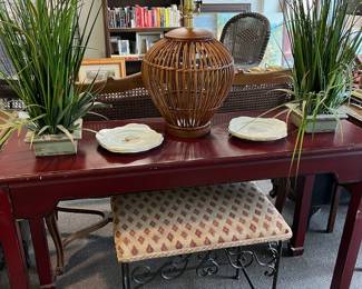 Ralph Lauren rattan lamp