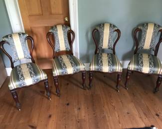 Set of 4 upholstered Victorian chairs.