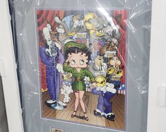 Saluting The Troops Betty Boop framed