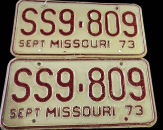 Set 1973 Missouri License plates