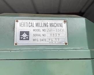 Vertical Milling Machine model JVM-83CF
