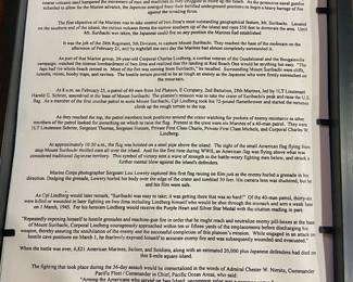 charles lindbergh signed iwo jima photo (Back)