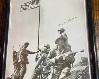 charles lindbergh signed iwo jima photo 