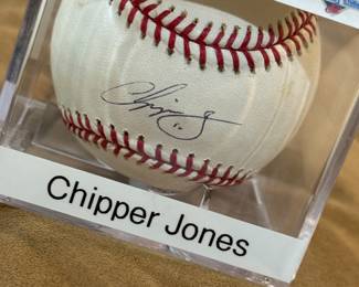 Chipper Jones Signed National League NL Baseball Vintage Auto Braves Hof Psa Coa