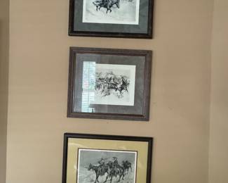 1-R.H. Palenske Talio-crome prrint of A Helping Hand
2- Early 20th Century Antique R.H.Palenske Original Etching
3. Frederick Remington