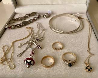 14k and Sterling silver items 