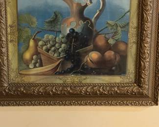 Vintage Old Master Style Fruit & Vessel Signed and Gilt Framed Still Life