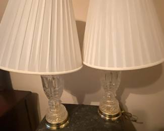 2 Clear Glass Lamps