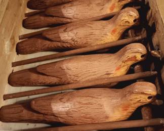 Rare hand carved and painted set of dove decoys...