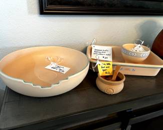 Kitchen pottery serving pieces