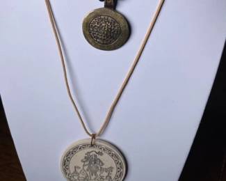 2 Round Medallion Metal And Ceramic Material