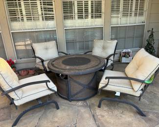 Fire pit and chairs