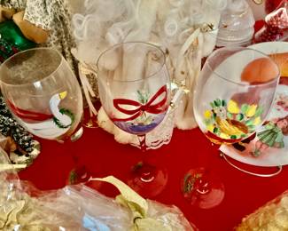 12 days of Christmas wine glasses with box