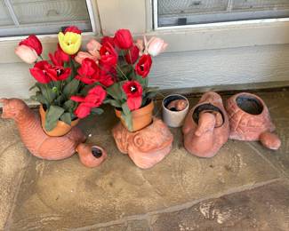 Bird and animal clay pots