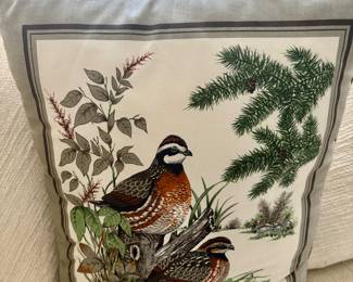 Vintage game birds throw pillows