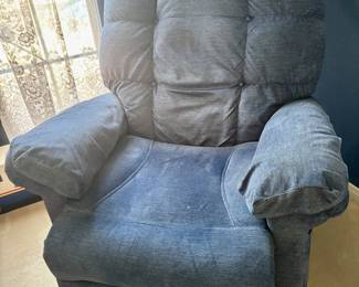 Blue fabric recliner