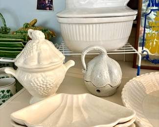 White serving pieces