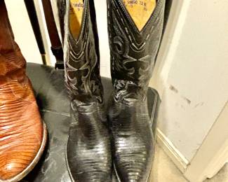 Men’s Black Lizard Skin Boots