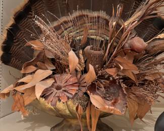Turkey feather arrangement