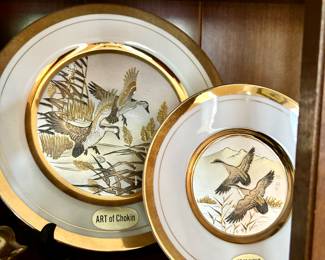 Let of Chokin gold rim plates