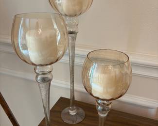 Glass candle holders