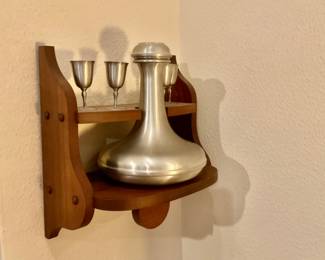 Wall mount the  decanter  & drink holder