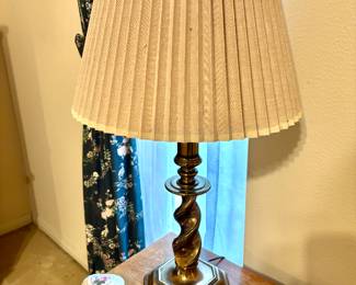 Pair vintage brass lamps