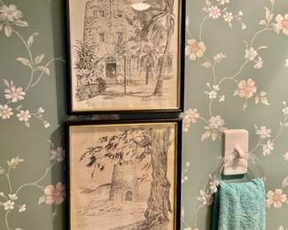 (2) Vintage print framed by Earl Tyler, 1972