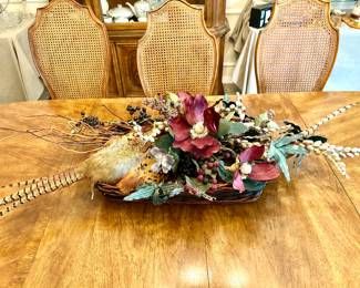 Pheasant and flower centerpiece