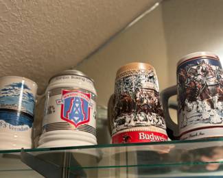 Assorted beer steins