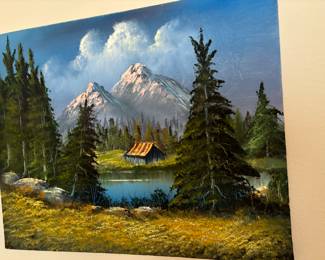 Mountain scene oil