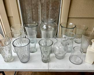 Assorted glass vases