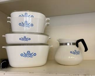 Cornflower blue corning ware
