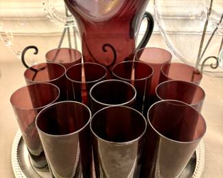 Vintage pitcher and glasses